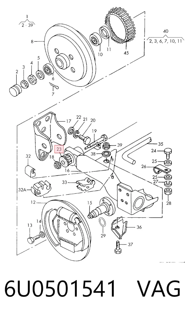Silentblock trasero 6U0501541 VAG