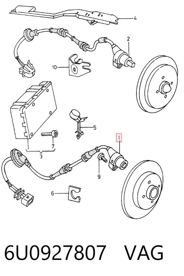 Sensor ABS 6U0927807 VAG