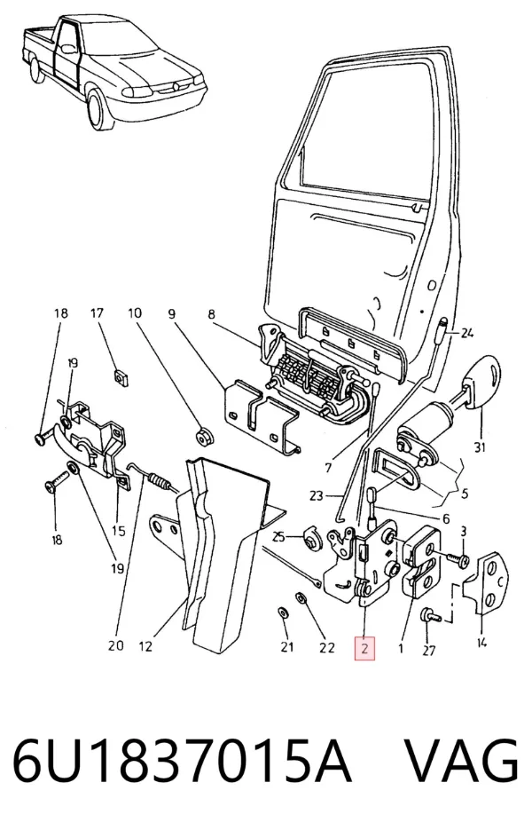 Cerradura de puerta delantera derecha 6U1837015A VAG
