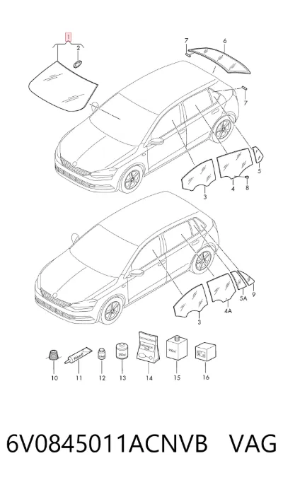 Parabrisas VAG 6V0845011ACNVB