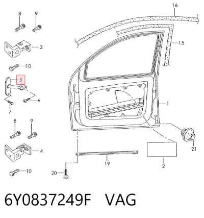Limitador de apertura de puerta delantera VAG 6Y0837249F
