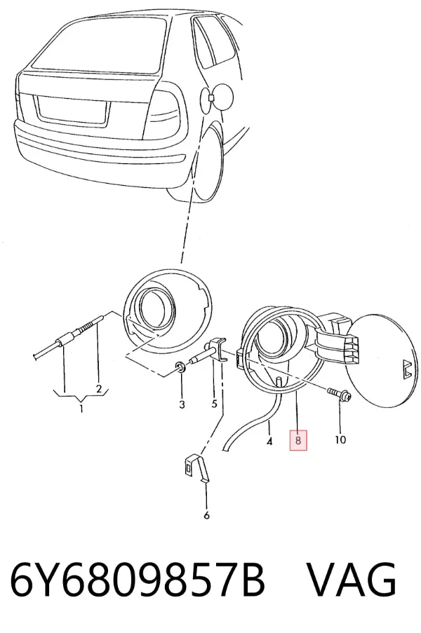 Tapa de la gasolina 6Y6809857B VAG