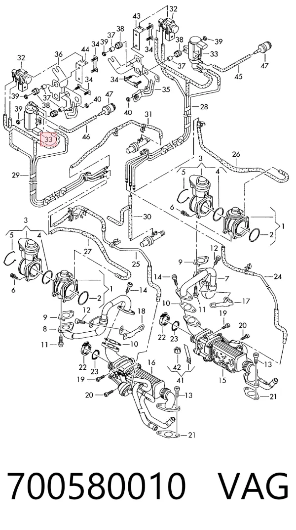 Válvula de solenoide de control de mariposa EGR 700580010 VAG