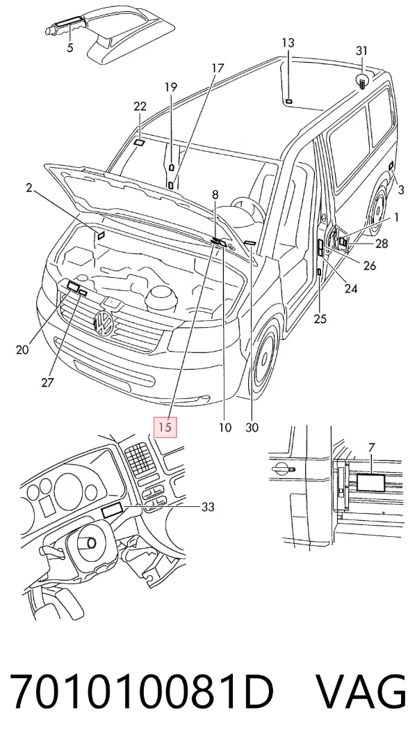 Emblema 701010081D VAG