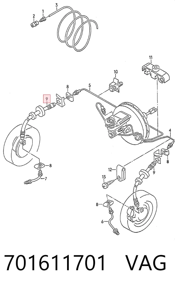 Latiguillos de freno delantero 701611701 VAG