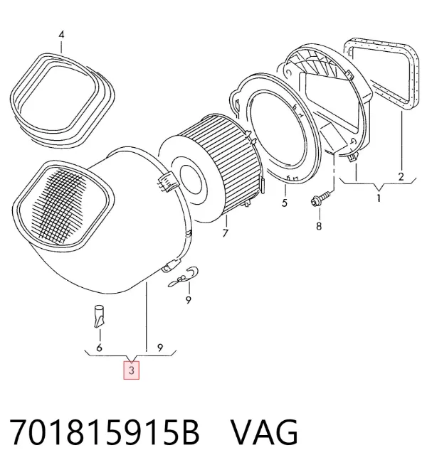 Filtro de habitáculo 701815915B VAG