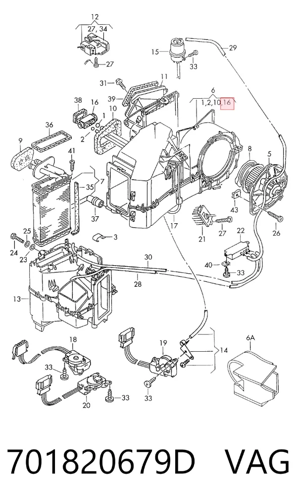 Válvula TRV del aire acondicionado 701820679D VAG