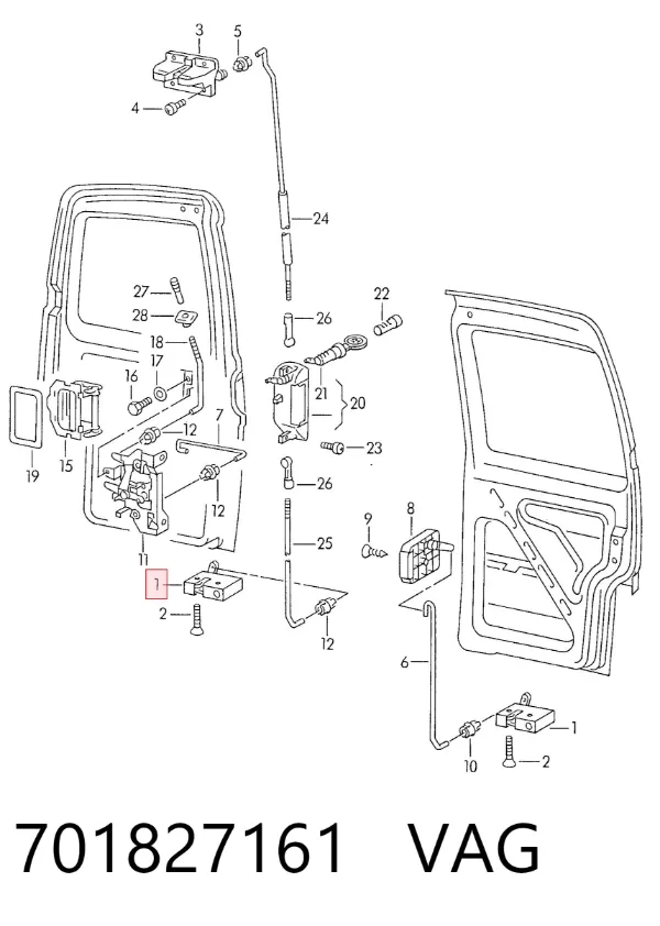 Cerradura de maletero 701827161 VAG