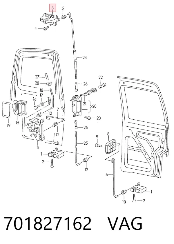 Cerradura de maletero 701827162 VAG