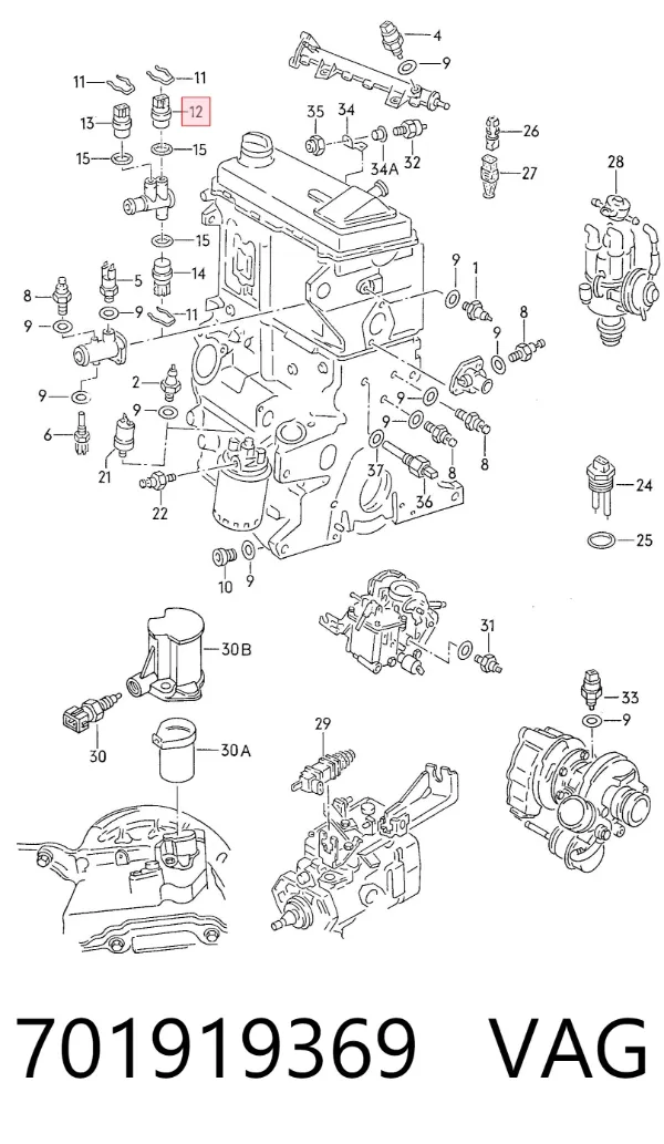 Sensor de temperatura 701919369 VAG