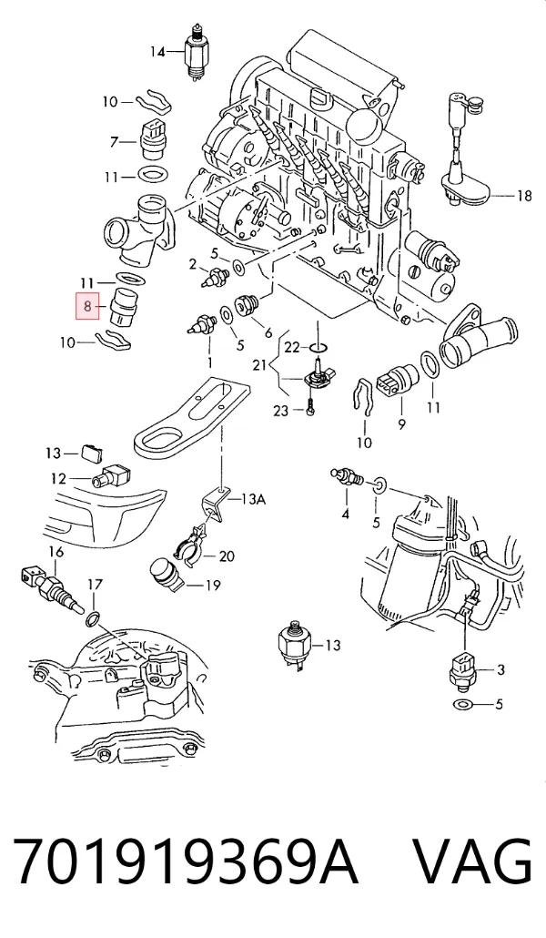 Sensor de temperatura 701919369A VAG