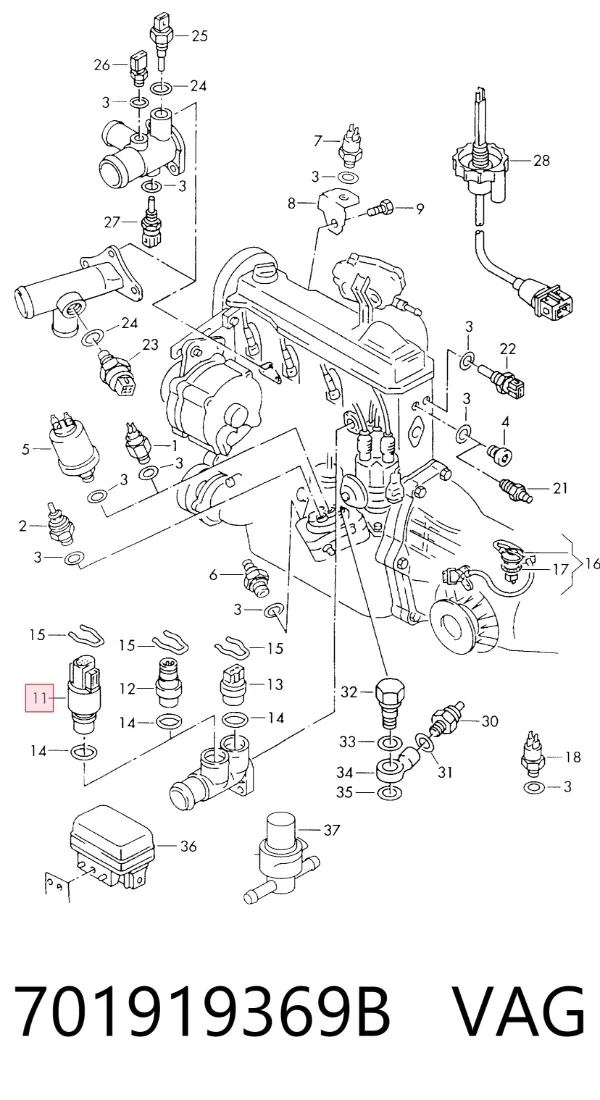 Sensor de temperatura 701919369B VAG