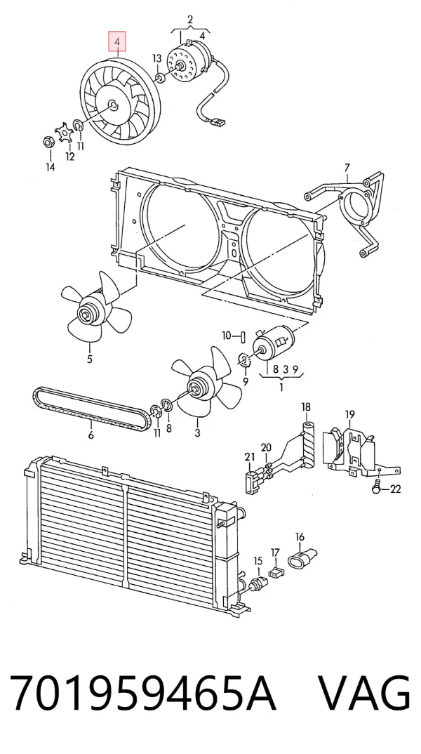 Ventilador del radiador 701959465A VAG