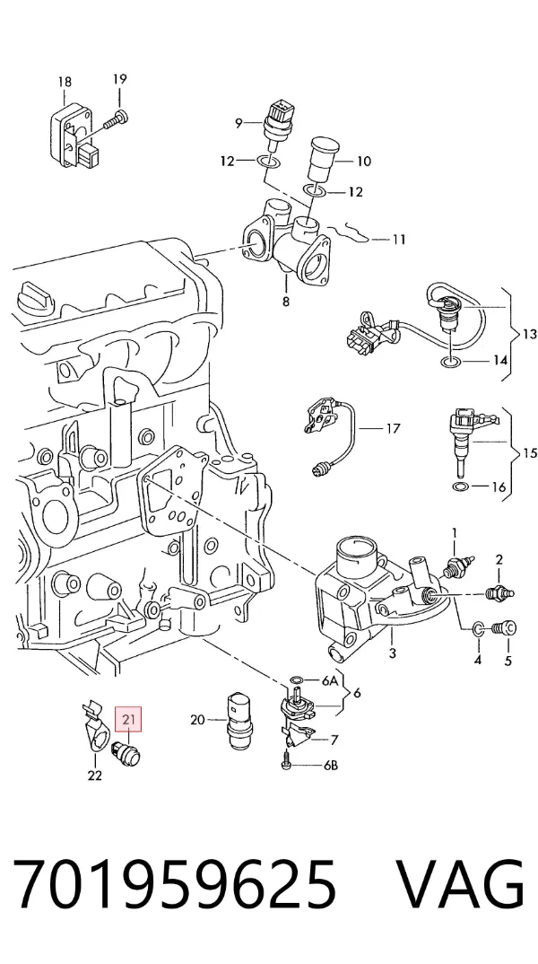 Sensor de temperatura ambiente 701959625 VAG