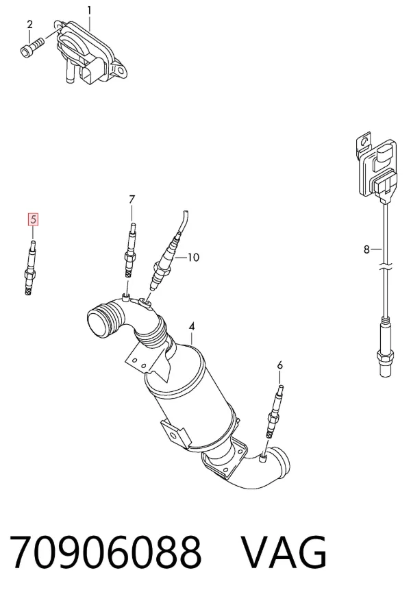 Sensor de temperatura de gases de escape antes de la turbina 70906088 VAG