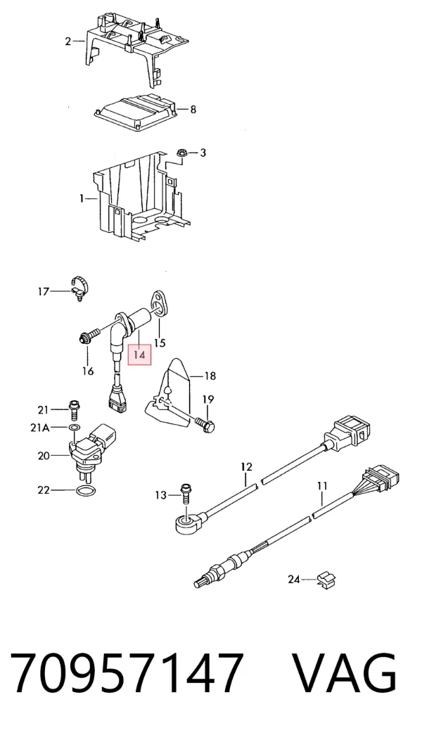 Sensor de cigüeñal 70957147 VAG