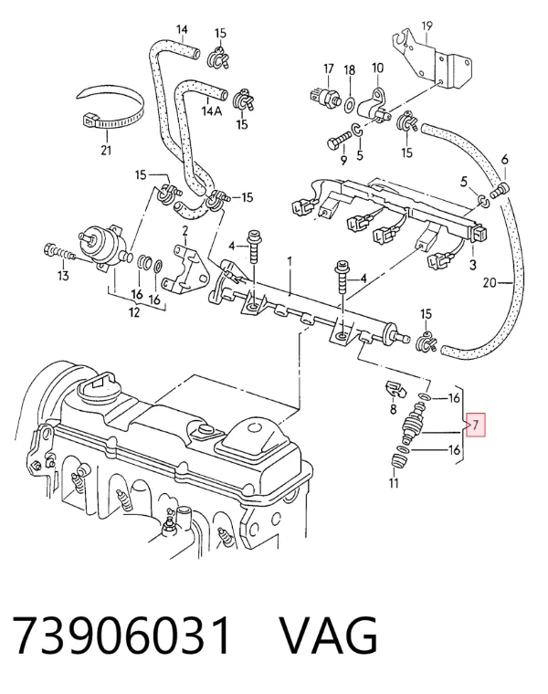 Inyector 73906031 VAG