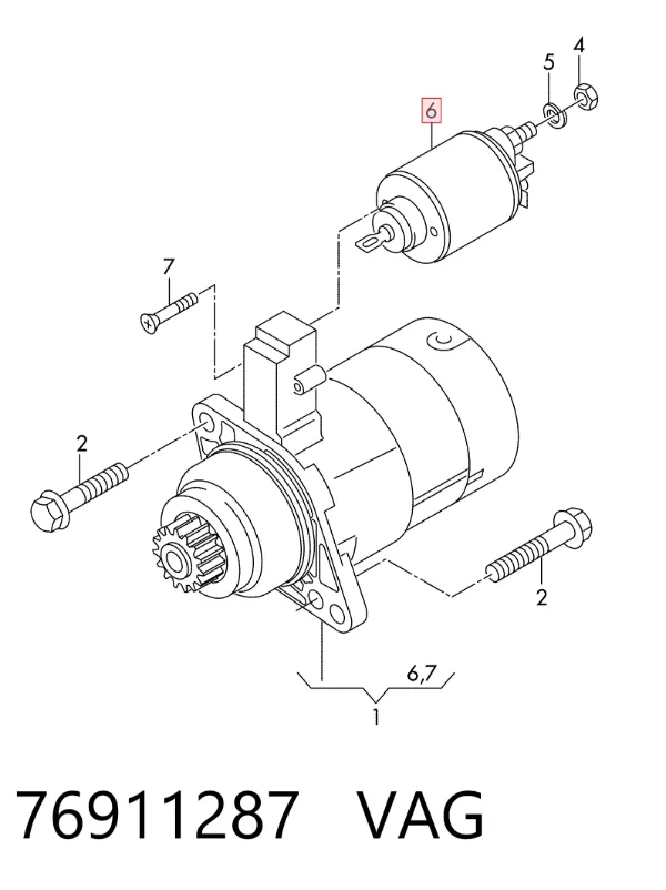 Solenoide de arranque 76911287 VAG