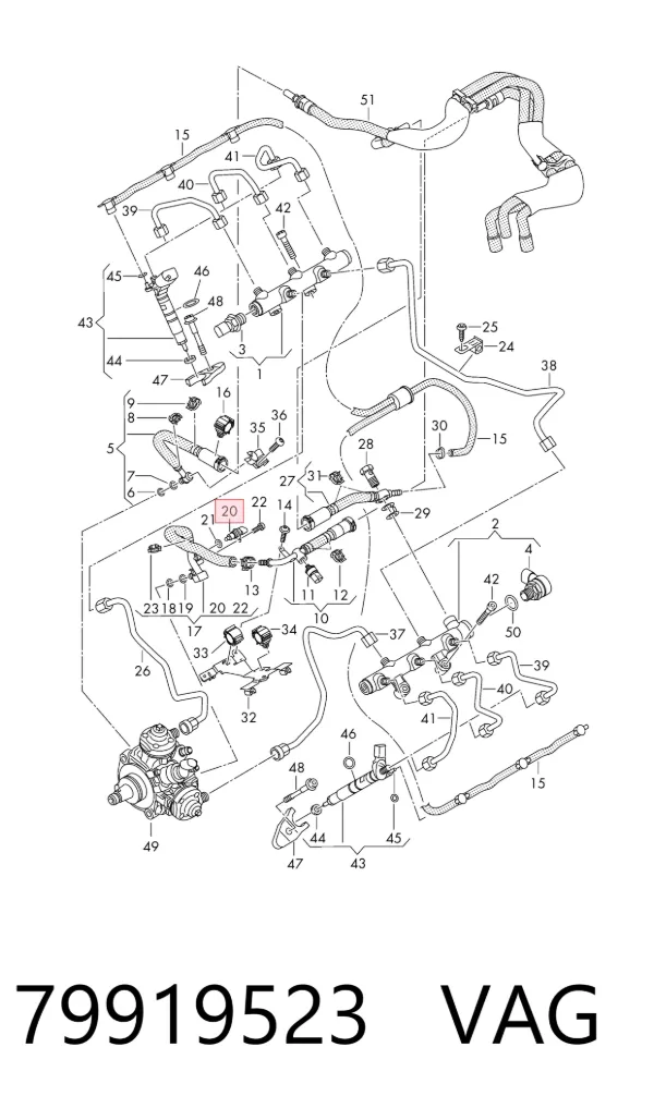 Sensor de temperatura 79919523 VAG