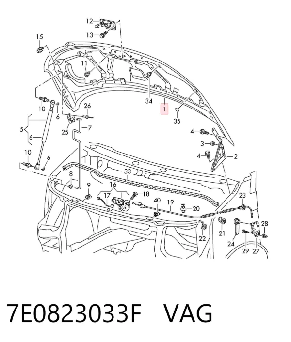 Capó 7E0823033F VAG