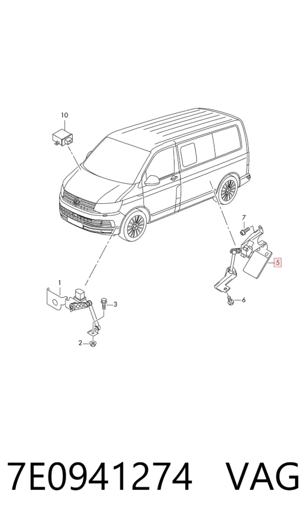 Sensor de nivel de carrocería trasero derecho 7E0941274 VAG