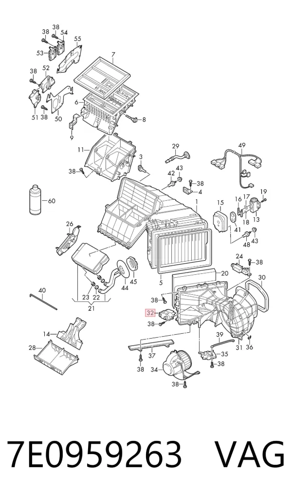Resistencia del motor del ventilador del aire acondicionado 7E0959263 VAG