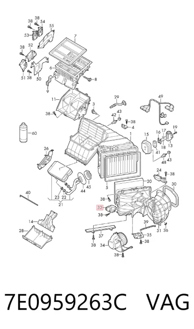 Resistencia del motor del ventilador del aire acondicionado VAG 7E0959263C