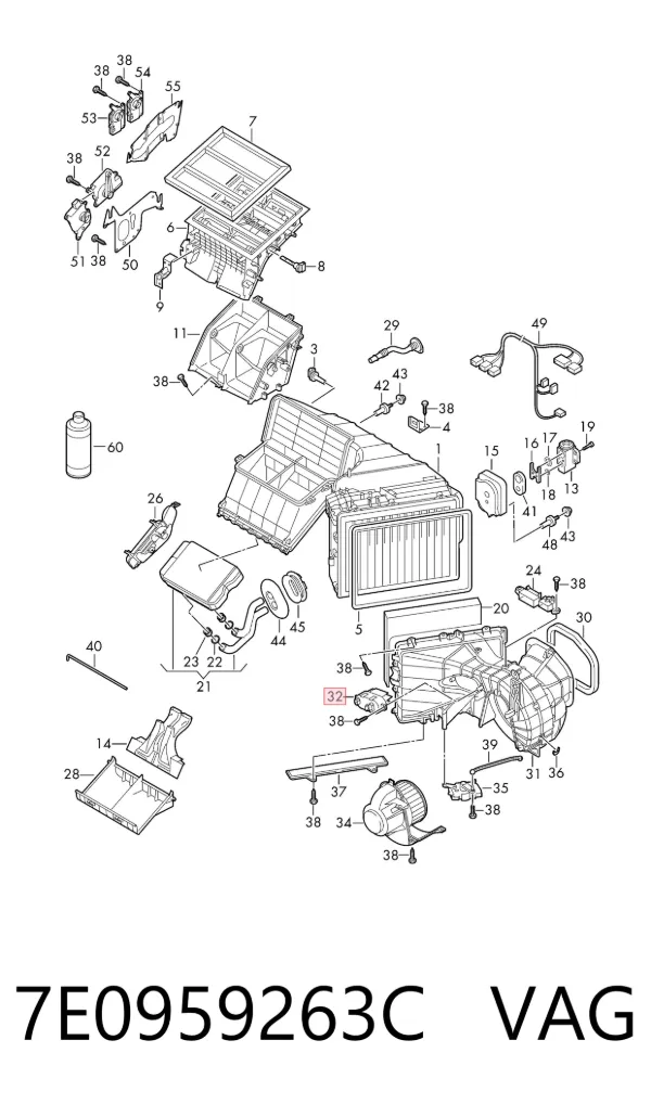 Resistencia del motor del ventilador del aire acondicionado 7E0959263C VAG