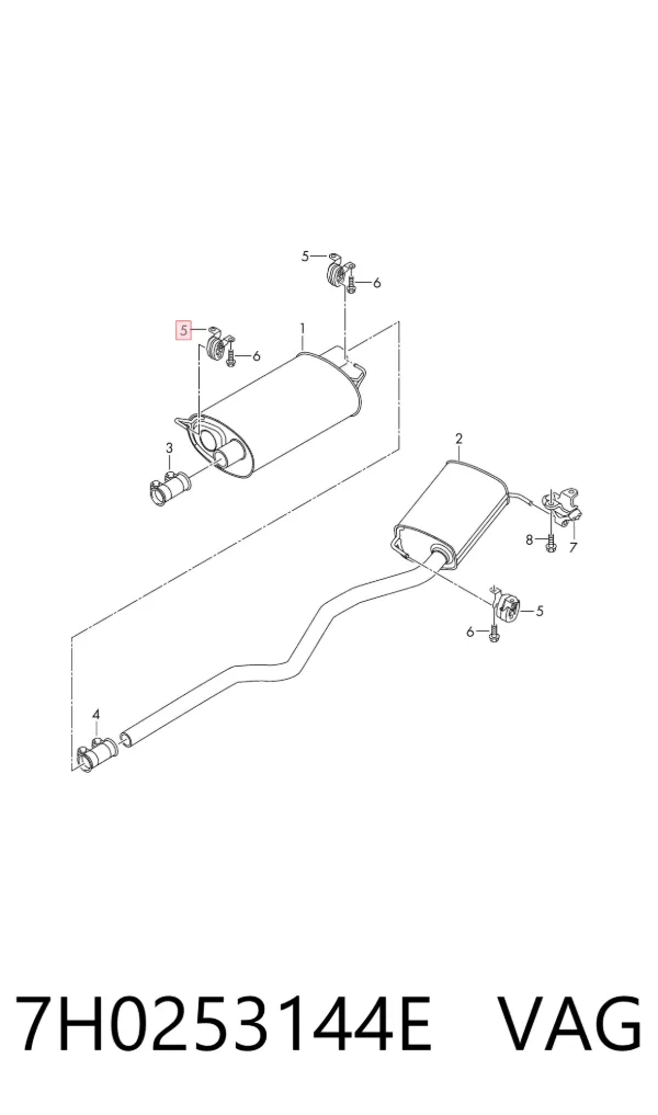 Soporte escape 7H0253144E VAG