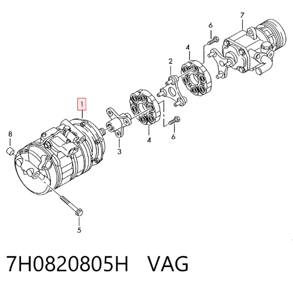 Compresor de aire acondicionado 7H0820805H VAG