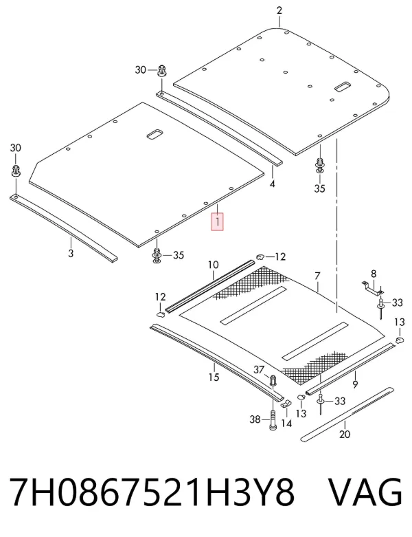 Techo interior 7H0867521H3Y8 VAG