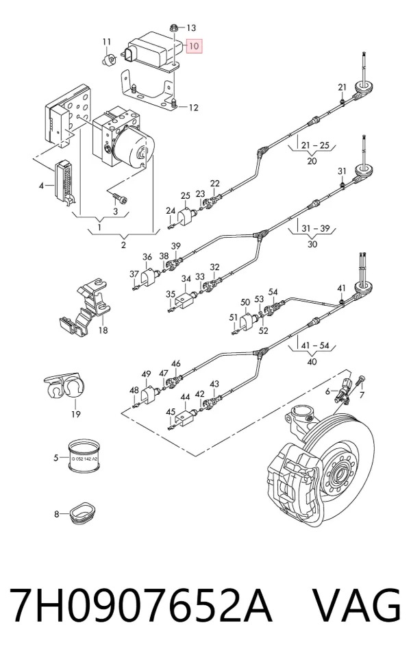 Sensor de aceleración lateral (ESP) 7H0907652A VAG
