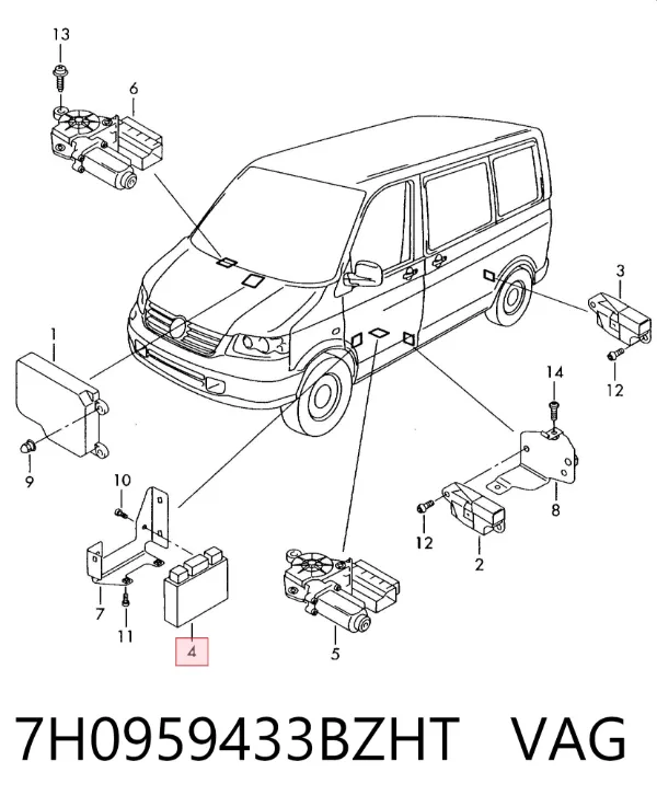 Módulo de confort 7H0959433BZHT VAG