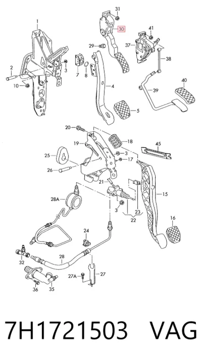 Pedal del acelerador VAG 7H1721503