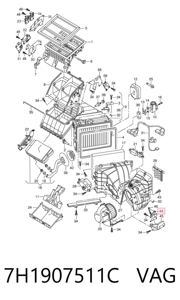 Motor de recirculación de aire 7H1907511C VAG