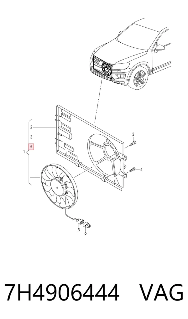 Conector de la resistencia del motor del ventilador de calefacción 7H4906444 VAG