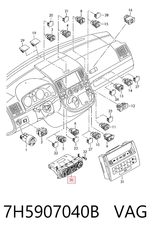 Unidad de control aire acondicionado Volkswagen Multivan T5