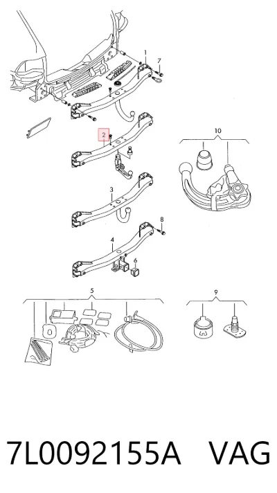 Enganche de remolque VAG 7L0092155A