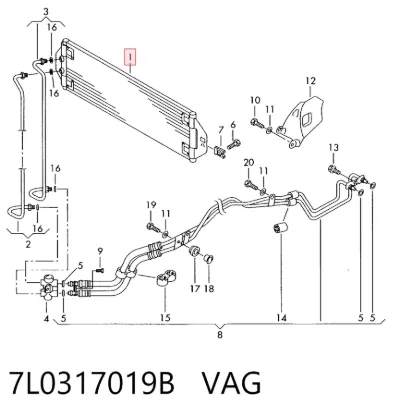 Radiador de refrigeración de la transmisión VAG 7L0317019B
