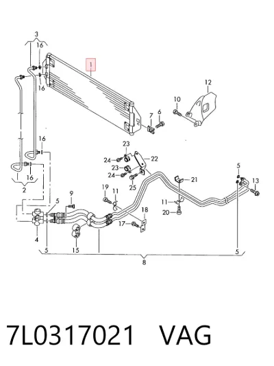 Radiador de refrigeración de la transmisión VAG 7L0317021