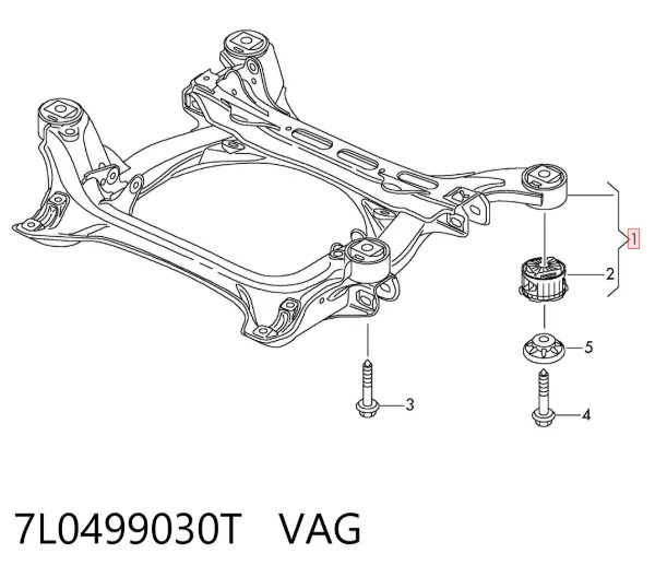 Puente delantero 7L0499030T VAG