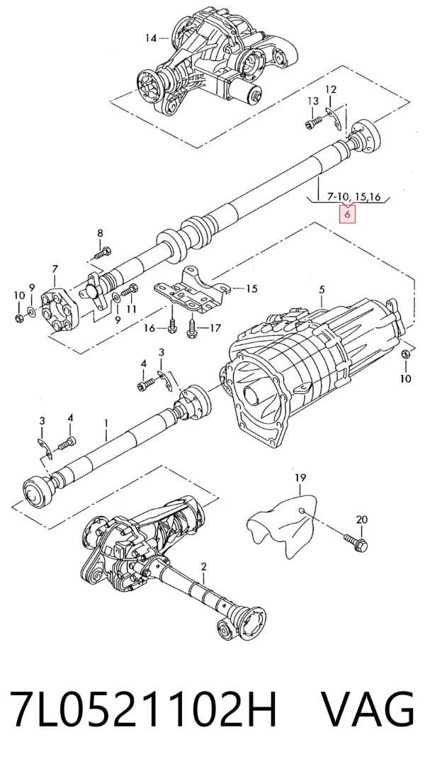 Cardán 7L0521102H VAG