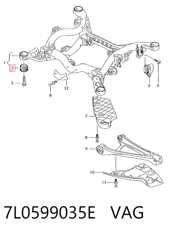 Silentblock trasero 7L0599035E VAG