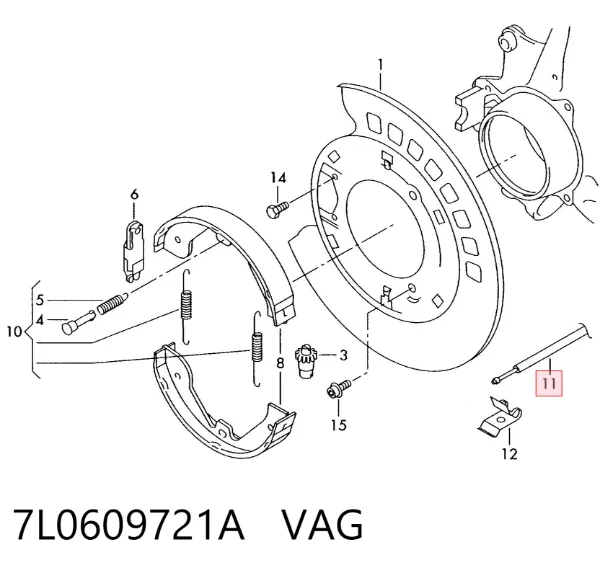 Cable de freno de mano trasero derecho/izquierdo 7L0609721A VAG
