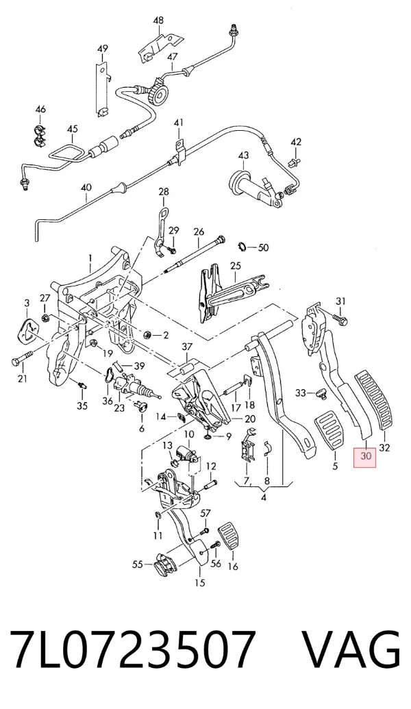 Pedal del acelerador 7L0723507 VAG