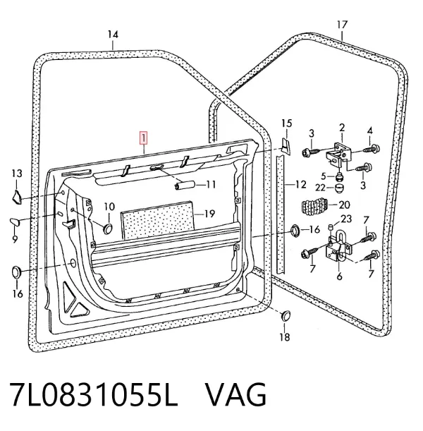 Puerta delantera izquierda 7L0831055L VAG