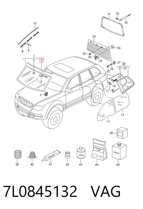 Moldura de parabrisas Volkswagen Touareg I