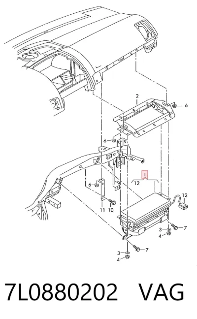 Airbag del pasajero VAG 7L0880202