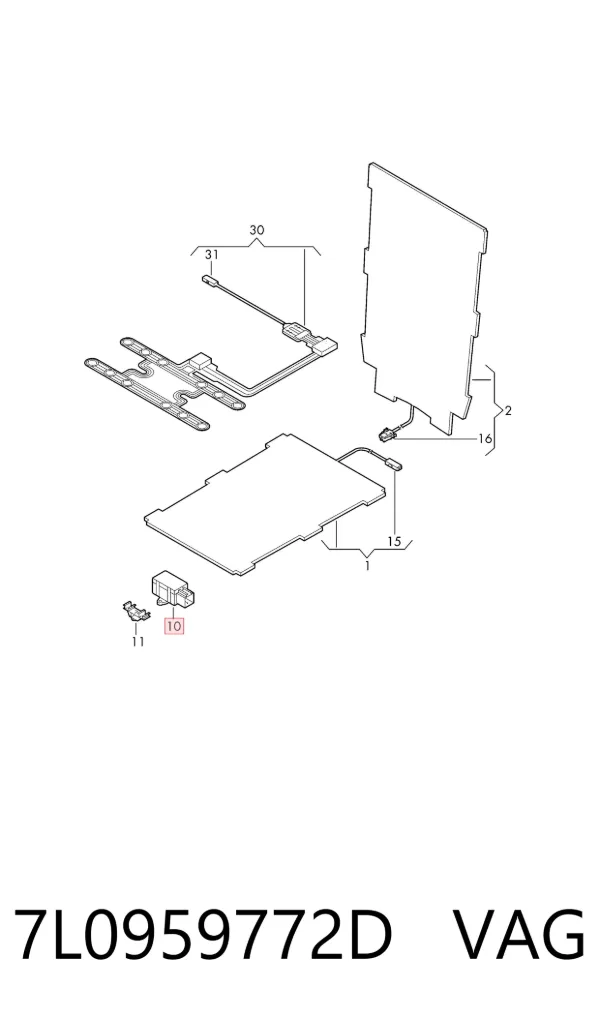 Relé de calefacción de asiento 7L0959772D VAG