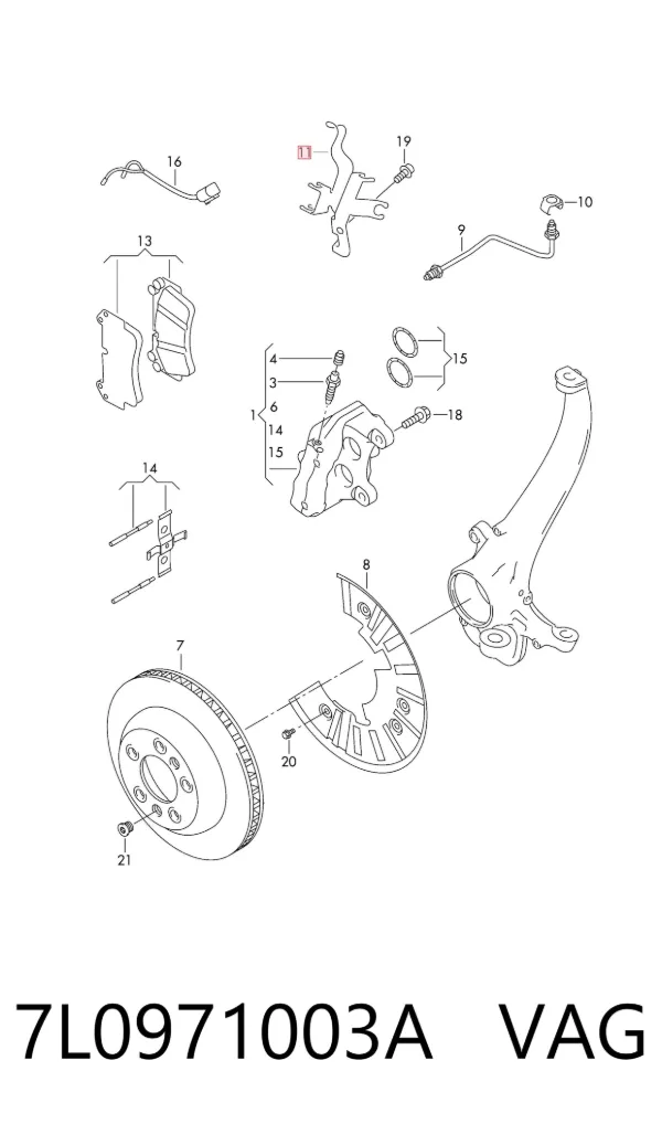 Latiguillos de freno delantero 7L0971003A VAG